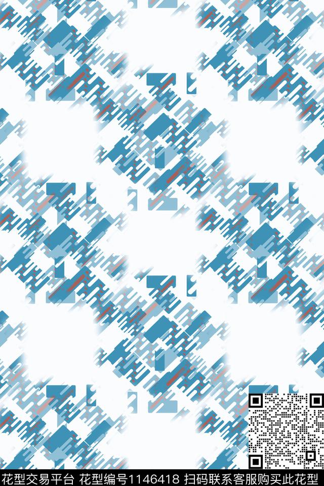 几何精致几何手绘线条笔触传统印花华亿平台下载（图片编号: 1146418） - 瓦栏（Walan）