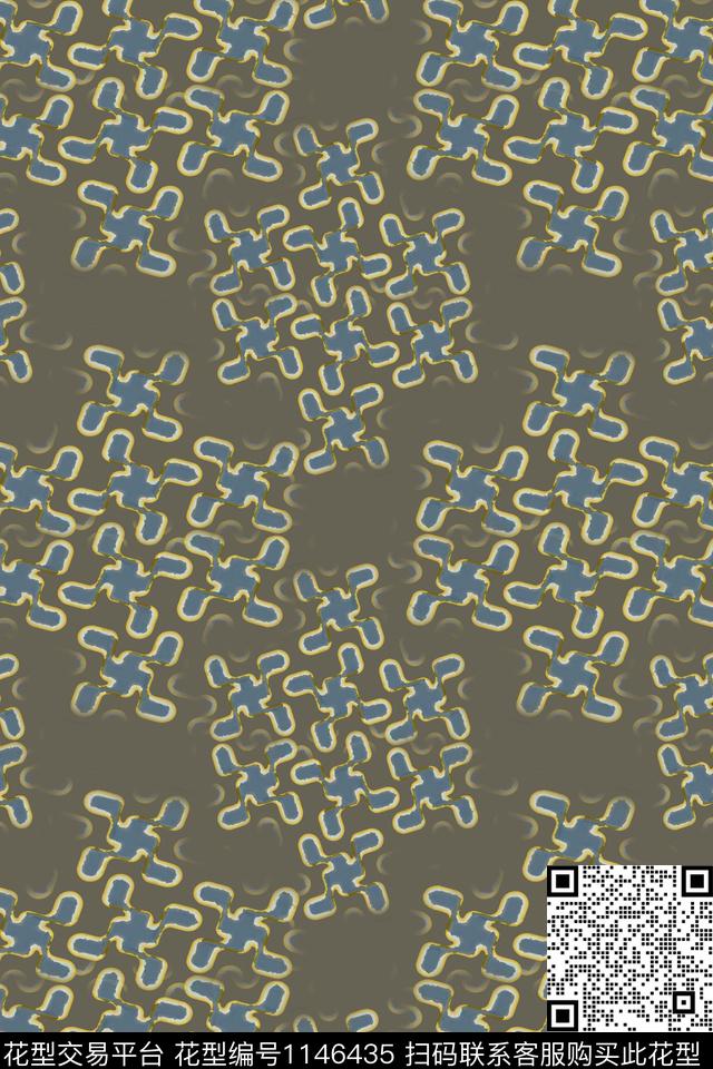 几何精致几何手绘线条笔触数码印花华亿平台下载（图片编号: 1146435） - 瓦栏（Walan）