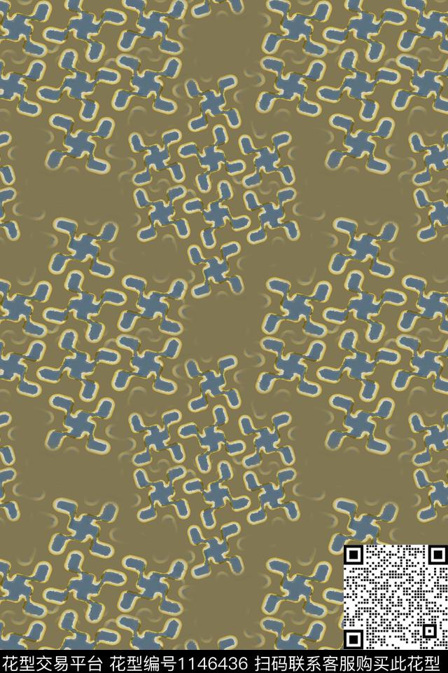 几何精致几何手绘线条笔触数码印花华亿平台下载（图片编号: 1146436） - 瓦栏（Walan）