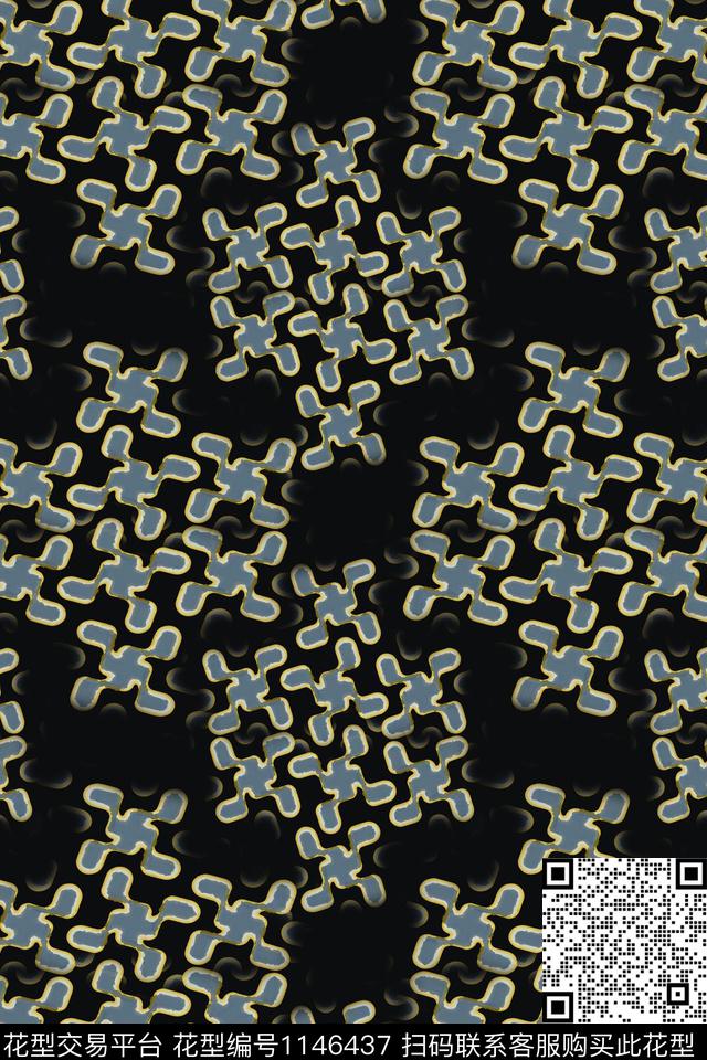 几何精致几何手绘线条笔触数码印花华亿平台下载（图片编号: 1146437） - 瓦栏（Walan）