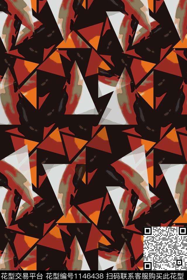 三角形几何精致几何数码印花华亿平台下载（图片编号: 1146438） - 瓦栏（Walan）