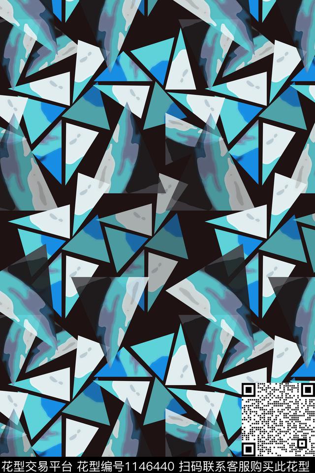 三角形几何精致几何数码印花华亿平台下载（图片编号: 1146440） - 瓦栏（Walan）