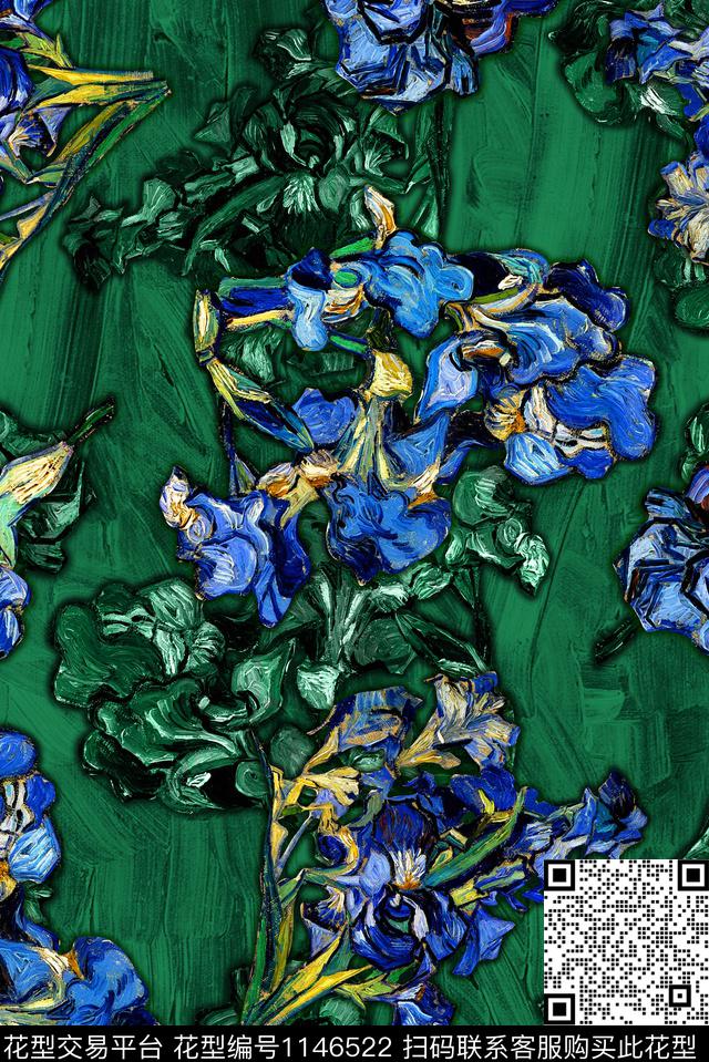 抽象花卉油画华亿平台数码印花华亿平台下载（图片编号: 1146522） - 瓦栏（Walan）