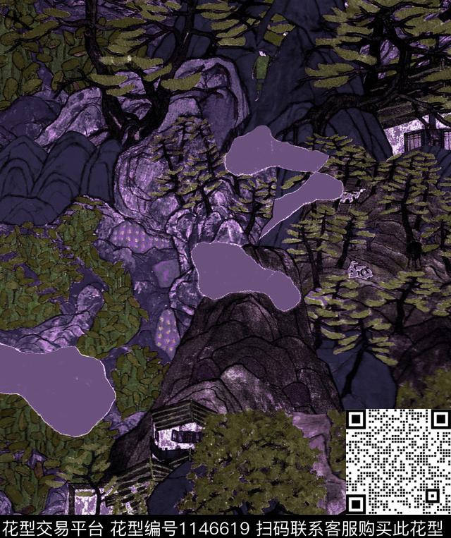 香云纱旗袍中国风数码印花华亿平台下载（图片编号: 1146619） - 瓦栏（Walan）