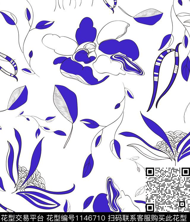 手绘花卉复古小碎花传统印花华亿平台下载（图片编号: 1146710） - 瓦栏（Walan）