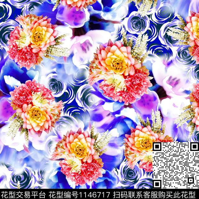 大牌风数码华亿平台花卉数码印花华亿平台下载（图片编号: 1146717） - 瓦栏（Walan）