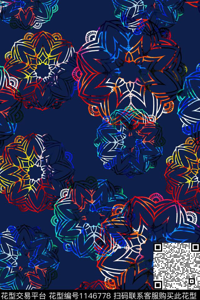 传统华亿平台新颖碰撞数码印花华亿平台下载（图片编号: 1146778） - 瓦栏（Walan）