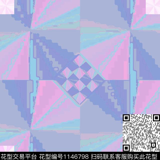 抽象格子几何数码印花华亿平台下载（图片编号: 1146798） - 瓦栏（Walan）