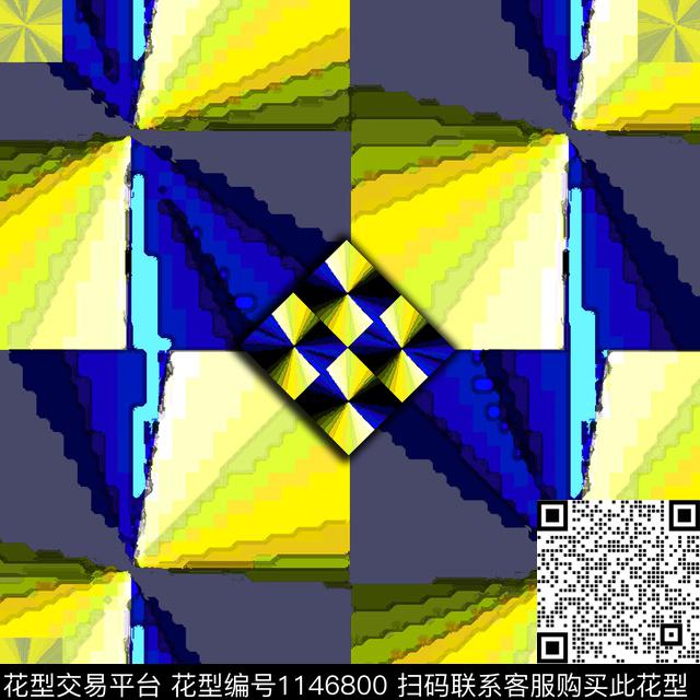 抽象格子几何数码印花华亿平台下载（图片编号: 1146800） - 瓦栏（Walan）