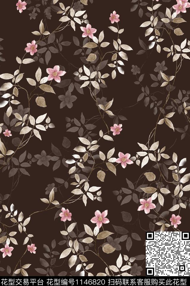 水彩花卉满版散花小碎花数码印花华亿平台下载（图片编号: 1146820） - 瓦栏（Walan）