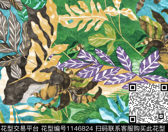 秋冬华亿平台大牌风抽象数码印花华亿平台下载（图片编号: 1146824） - 瓦栏（Walan）