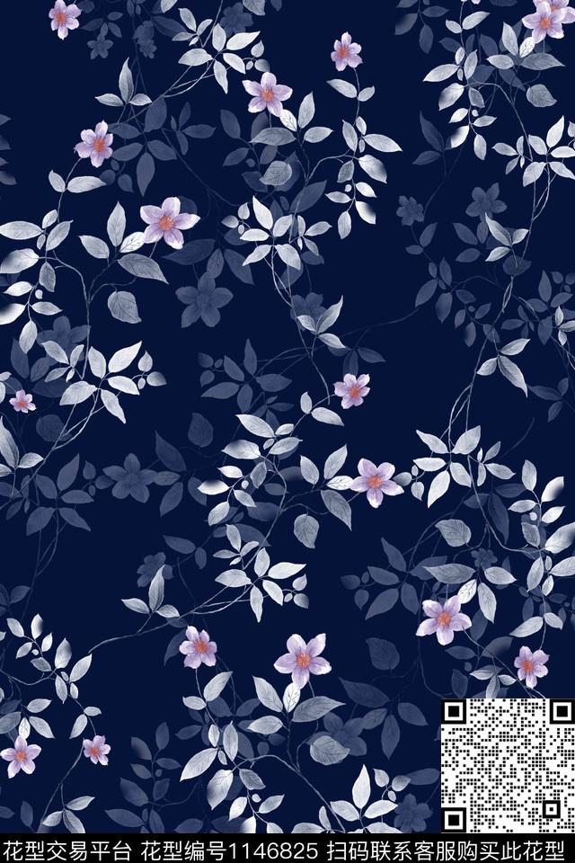 水彩花卉满版散花小碎花数码印花华亿平台下载（图片编号: 1146825） - 瓦栏（Walan）