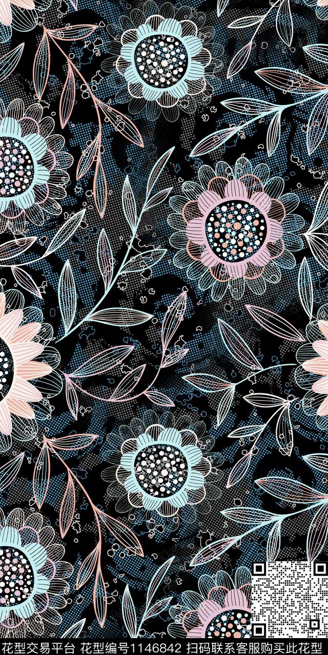 抽象大牌风数码华亿平台数码印花华亿平台下载（图片编号: 1146842） - 瓦栏（Walan）