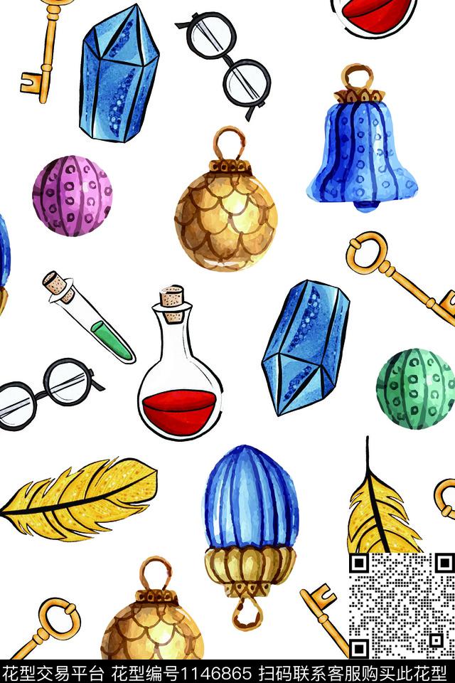 可爱波点物品数码印花华亿平台下载（图片编号: 1146865） - 瓦栏（Walan）