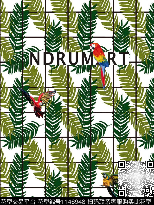 动物格子男装数码印花华亿平台下载（图片编号: 1146948） - 瓦栏（Walan）