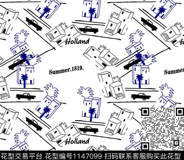抽象几何涂鸦传统印花华亿平台下载（图片编号: 1147099） - 瓦栏（Walan）