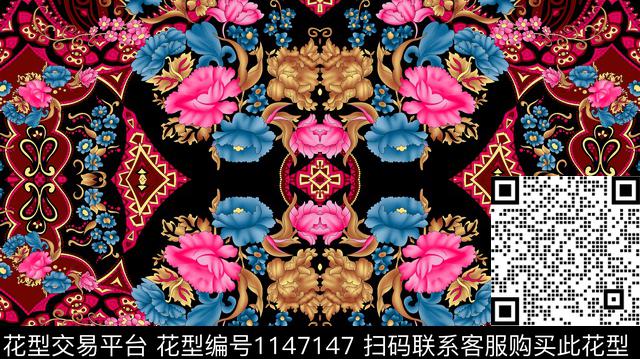 大牌风女装花卉传统印花华亿平台下载（图片编号: 1147147） - 瓦栏（Walan）