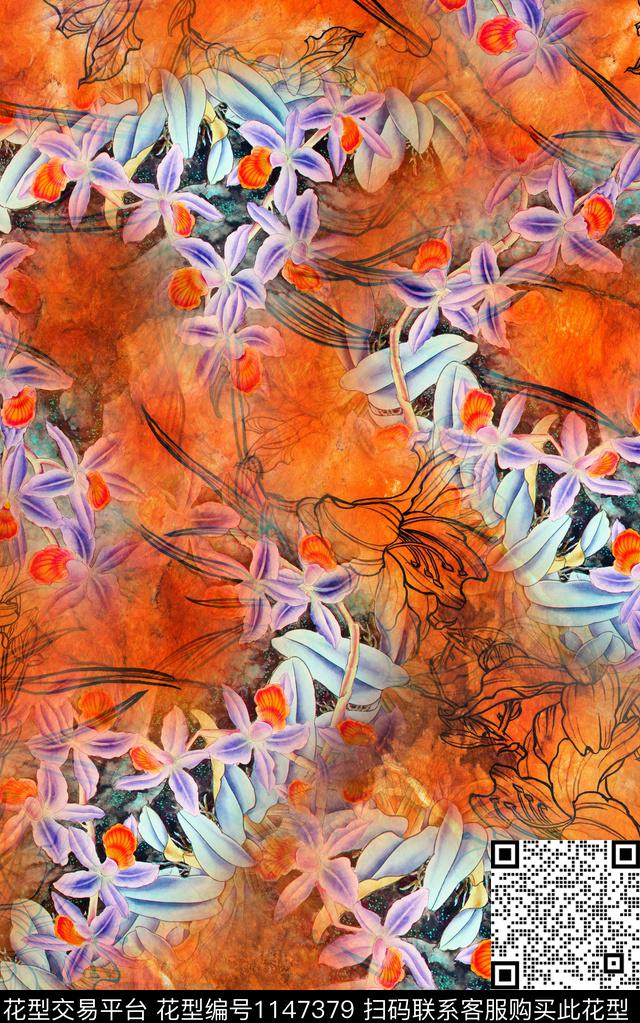 中老年中国风3D立体数码印花华亿平台下载（图片编号: 1147379） - 瓦栏（Walan）