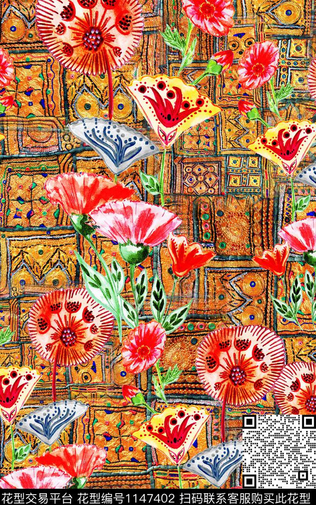 肌理数码华亿平台中老年数码印花华亿平台下载（图片编号: 1147402） - 瓦栏（Walan）