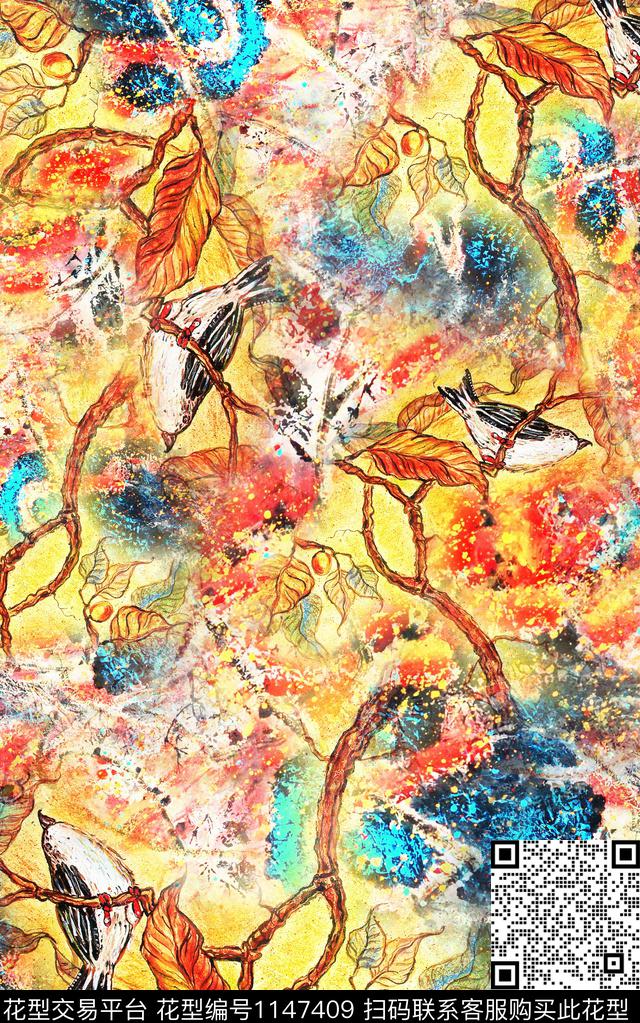 中老年中国风3D立体数码印花华亿平台下载（图片编号: 1147409） - 瓦栏（Walan）