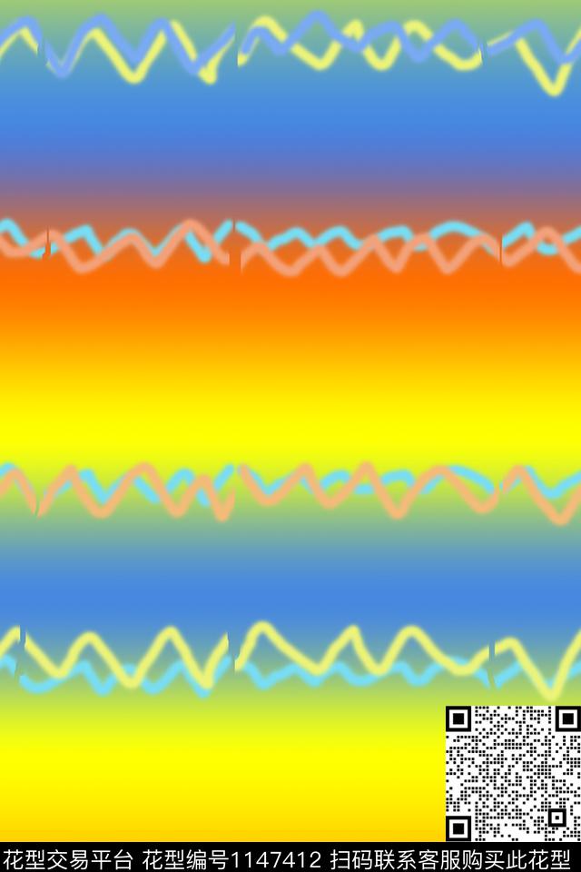 印花抽象几何数码印花华亿平台下载（图片编号: 1147412） - 瓦栏（Walan）
