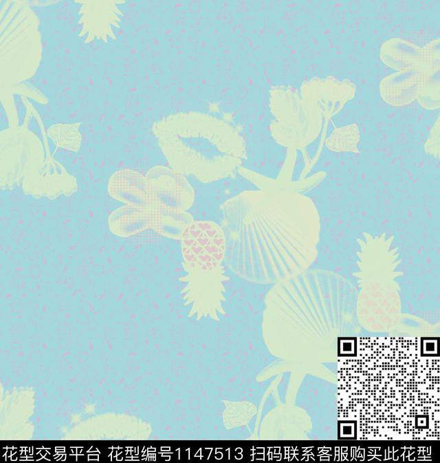 抽象几何创意数码印花华亿平台下载（图片编号: 1147513） - 瓦栏（Walan）