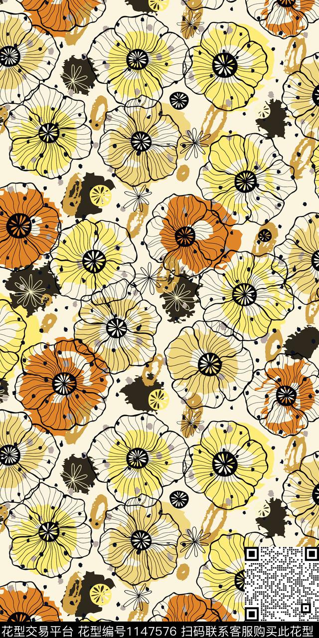 大牌风数码华亿平台花卉数码印花华亿平台下载（图片编号: 1147576） - 瓦栏（Walan）