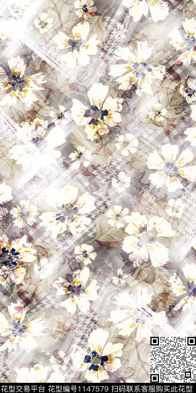 大牌风数码华亿平台花卉数码印花华亿平台下载（图片编号: 1147579） - 瓦栏（Walan）