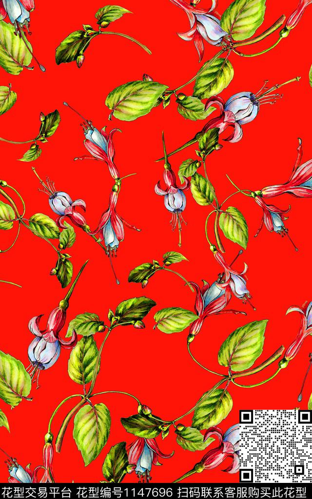 花卉中老年小碎花数码印花华亿平台下载（图片编号: 1147696） - 瓦栏（Walan）