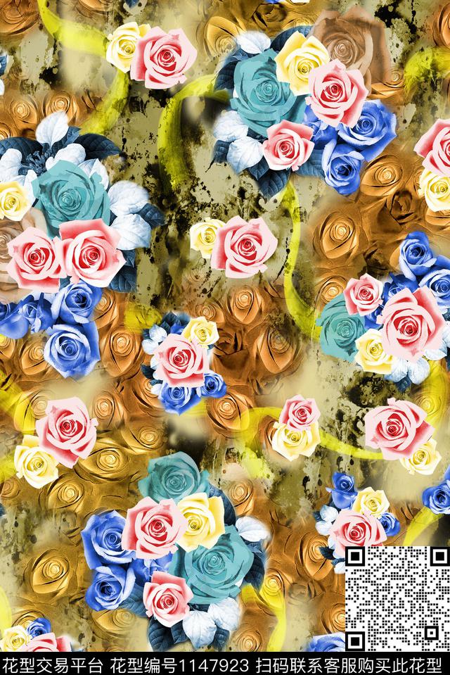 大牌风数码华亿平台花卉数码印花华亿平台下载（图片编号: 1147923） - 瓦栏（Walan）