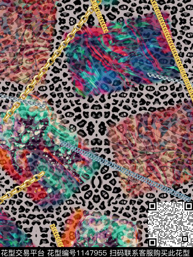 时尚豹纹女装数码印花华亿平台下载（图片编号: 1147955） - 瓦栏（Walan）
