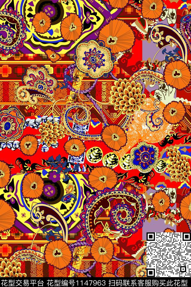 大牌风女装花卉传统印花华亿平台下载（图片编号: 1147963） - 瓦栏（Walan）