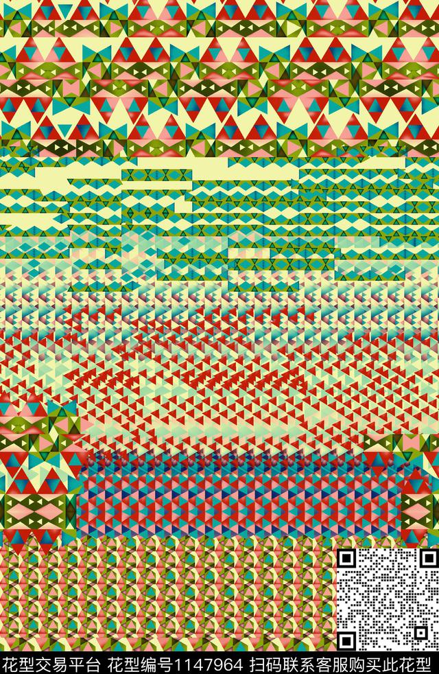 大牌风女装几何传统印花华亿平台下载（图片编号: 1147964） - 瓦栏（Walan）