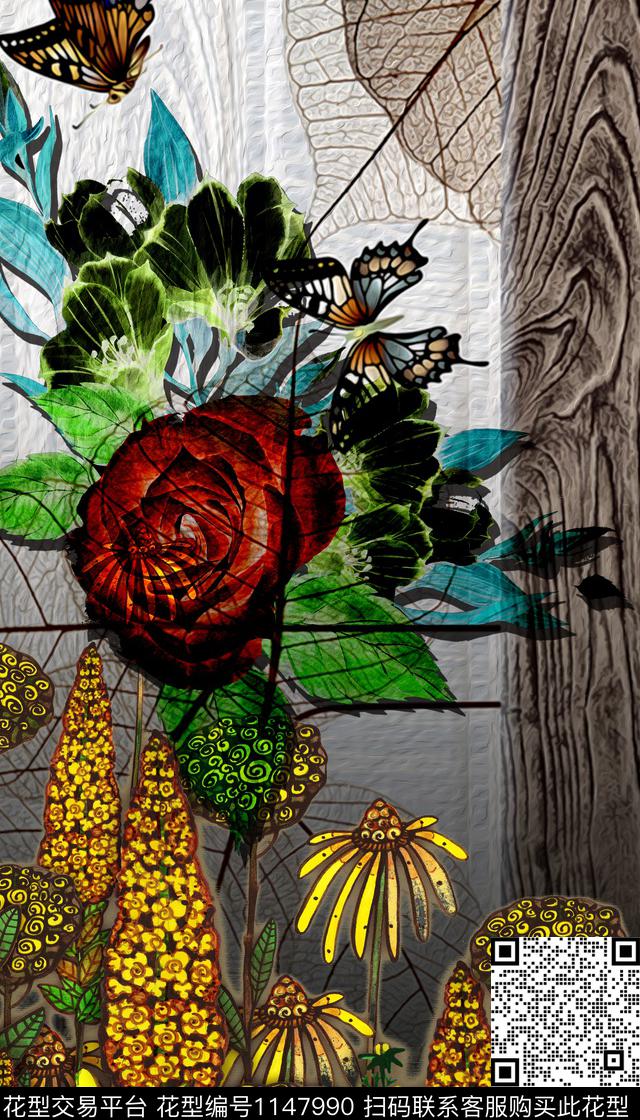 复古花卉民族风数码印花华亿平台下载（图片编号: 1147990） - 瓦栏（Walan）