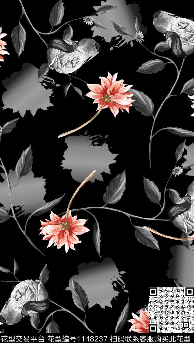 大牌风抽象男装大牌男装数码印花华亿平台下载（图片编号: 1148237） - 瓦栏（Walan）