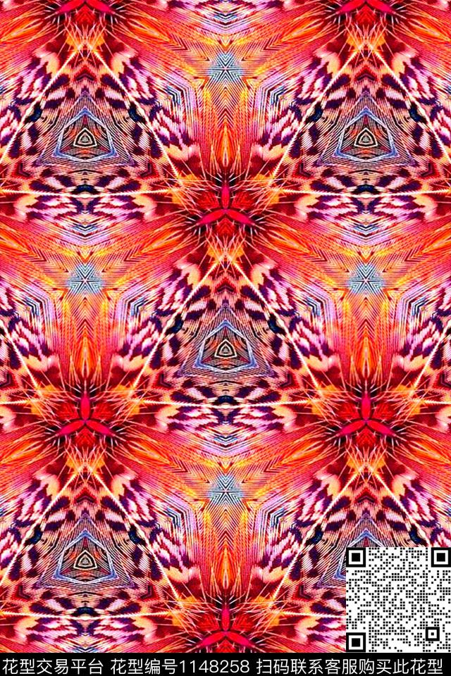 抽象大牌风休闲数码印花华亿平台下载（图片编号: 1148258） - 瓦栏（Walan）