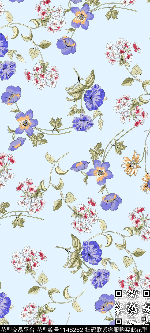 女装小碎花清爽数码印花华亿平台下载（图片编号: 1148262） - 瓦栏（Walan）