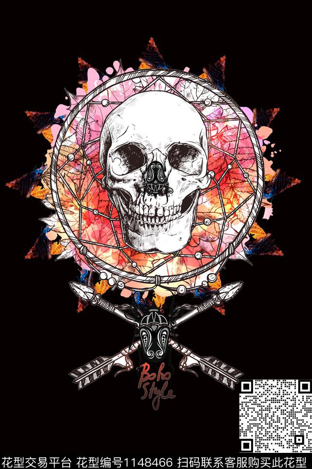 骷髅时尚男卫衣传统印花华亿平台下载（图片编号: 1148466） - 瓦栏（Walan）