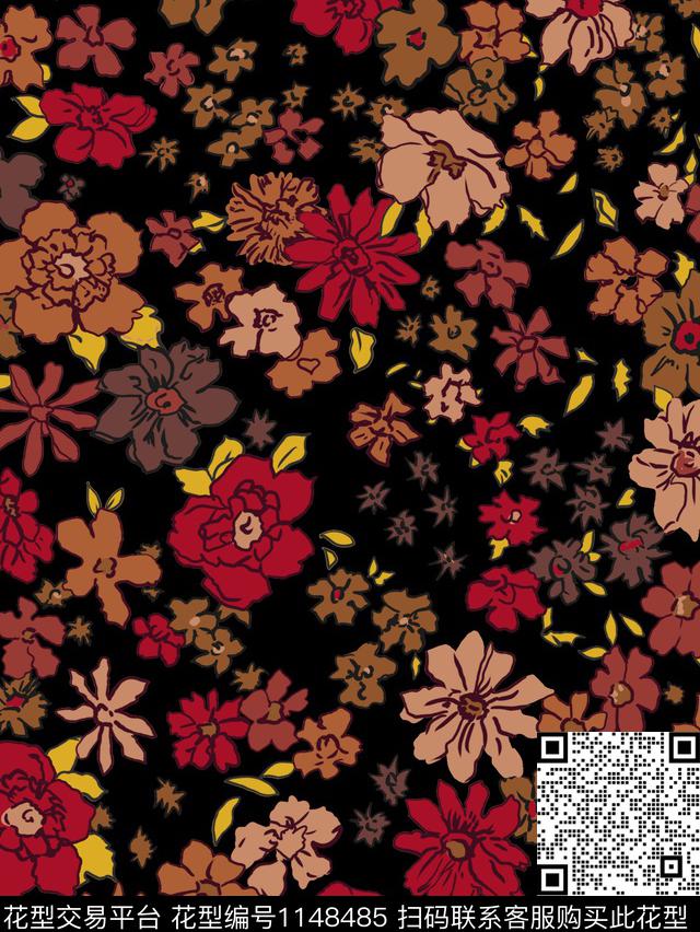 小碎花田园棉麻传统印花华亿平台下载（图片编号: 1148485） - 瓦栏（Walan）