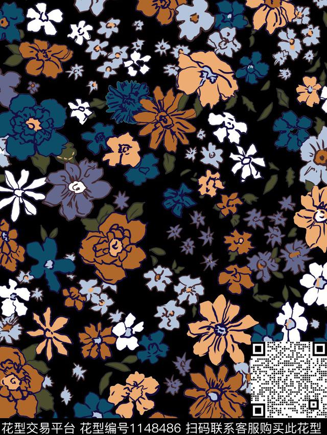 小碎花田园棉麻传统印花华亿平台下载（图片编号: 1148486） - 瓦栏（Walan）