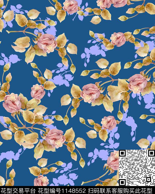 彩底花卉水彩花卉花卉数码印花华亿平台下载（图片编号: 1148552） - 瓦栏（Walan）