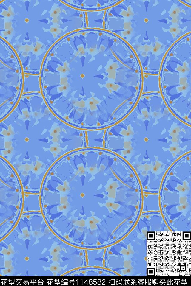 民族风几何圆圈与波点数码印花华亿平台下载（图片编号: 1148582） - 瓦栏（Walan）