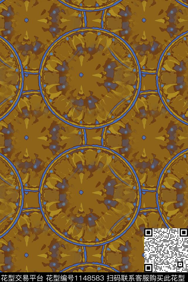 民族风几何圆圈与波点数码印花华亿平台下载（图片编号: 1148583） - 瓦栏（Walan）