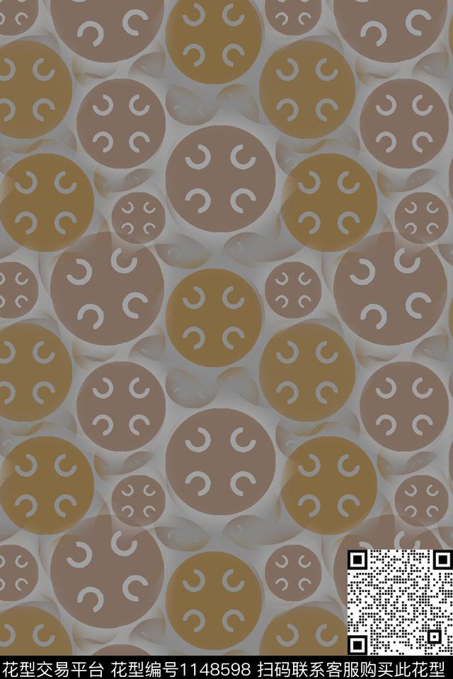 几何圆圈与波点男装休闲花卉数码印花华亿平台下载（图片编号: 1148598） - 瓦栏（Walan）