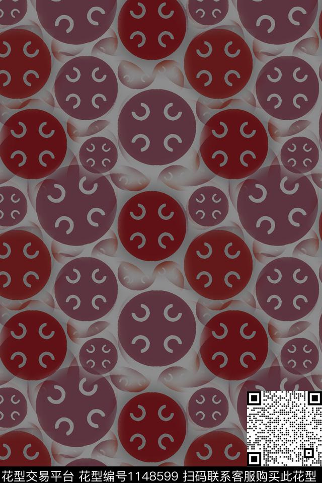 几何圆圈与波点男装休闲花卉数码印花华亿平台下载（图片编号: 1148599） - 瓦栏（Walan）