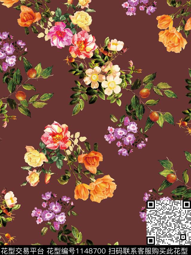 水彩手绘数码华亿平台数码印花华亿平台下载（图片编号: 1148700） - 瓦栏（Walan）