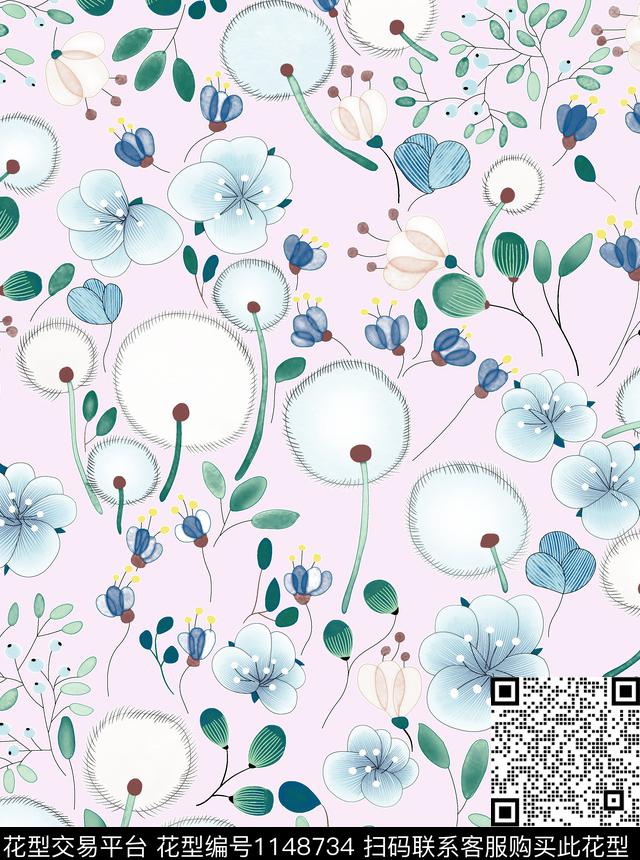 春夏华亿平台满版散花大牌风传统印花华亿平台下载（图片编号: 1148734） - 瓦栏（Walan）