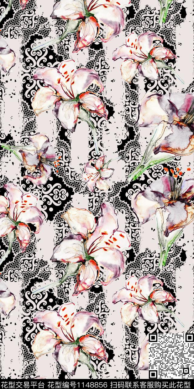 抽象大牌风数码华亿平台数码印花华亿平台下载（图片编号: 1148856） - 瓦栏（Walan）