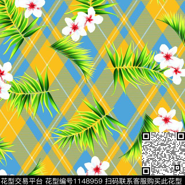 简约女装格子数码印花华亿平台下载（图片编号: 1148959） - 瓦栏（Walan）