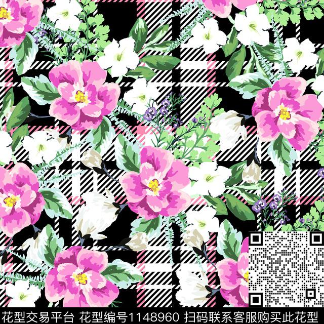 简约女装格子数码印花华亿平台下载（图片编号: 1148960） - 瓦栏（Walan）